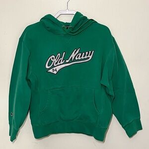 Old Navy size M Kelly green hooded sweatshirt. Vintage. EUC.
